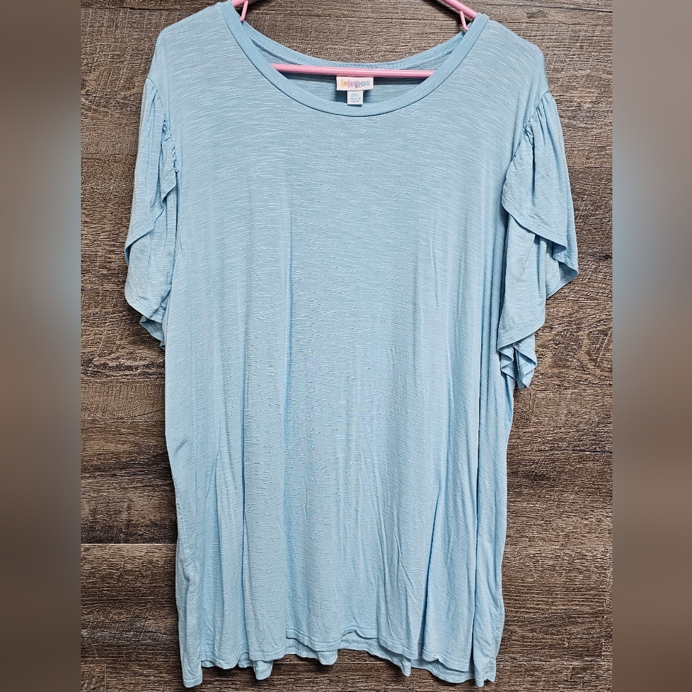 LuLaRoe Soft Sky Blue Short Sleeve Top G - Picture 1 of 5